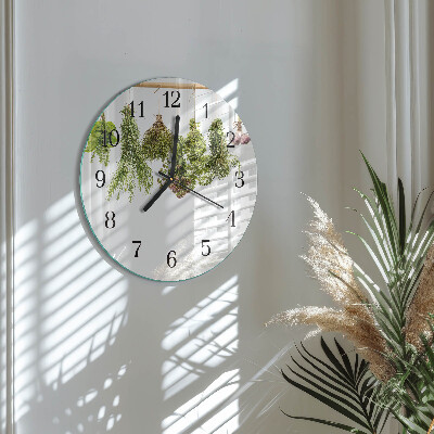 Wanduhr rund Kräuter
