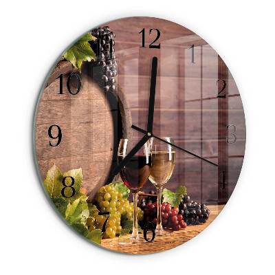 Wanduhr rund Trauben