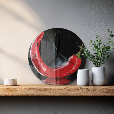 Wanduhr rund Chili-Pfeffer