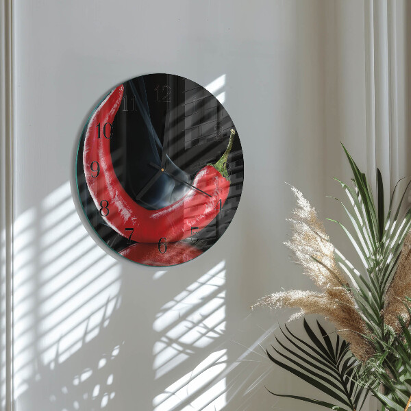 Wanduhr rund Chili-Pfeffer