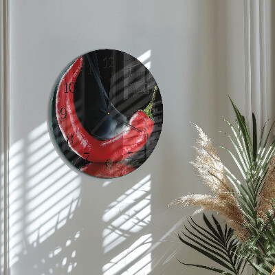 Wanduhr rund Chili-Pfeffer