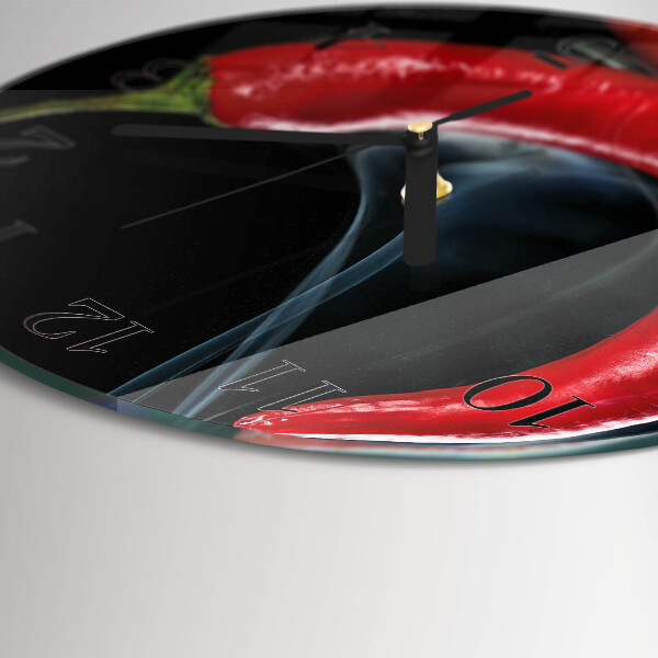 Wanduhr rund Chili-Pfeffer