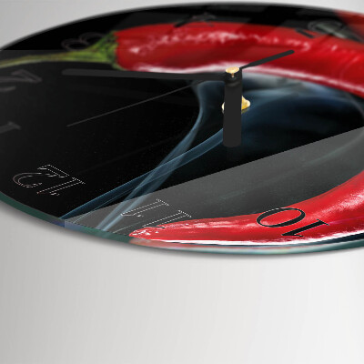 Wanduhr rund Chili-Pfeffer
