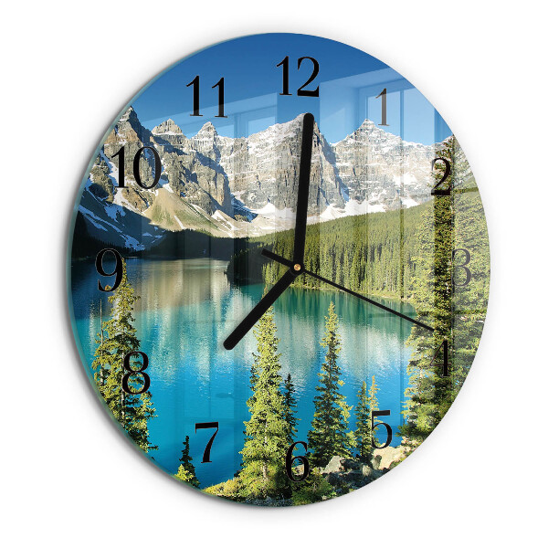 Wanduhr rund Berge Natur