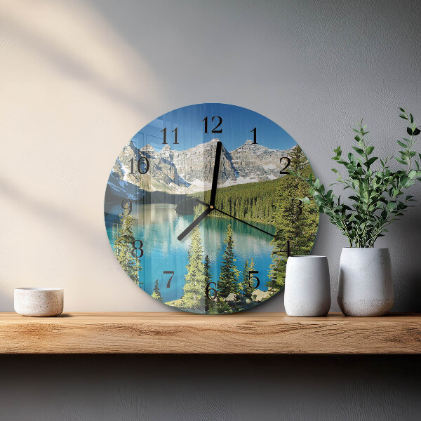 Wanduhr rund Berge Natur
