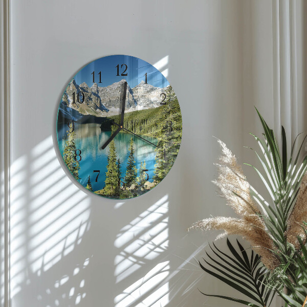 Wanduhr rund Berge Natur