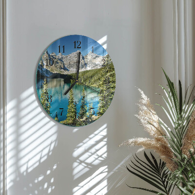Wanduhr rund Berge Natur