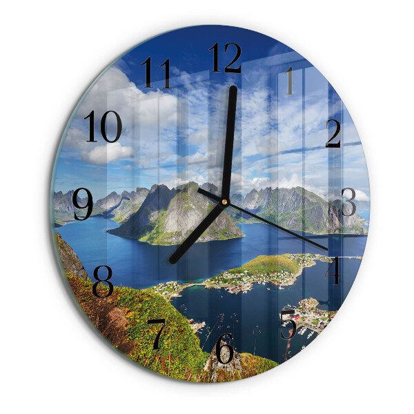 Wanduhr rund Gebirge