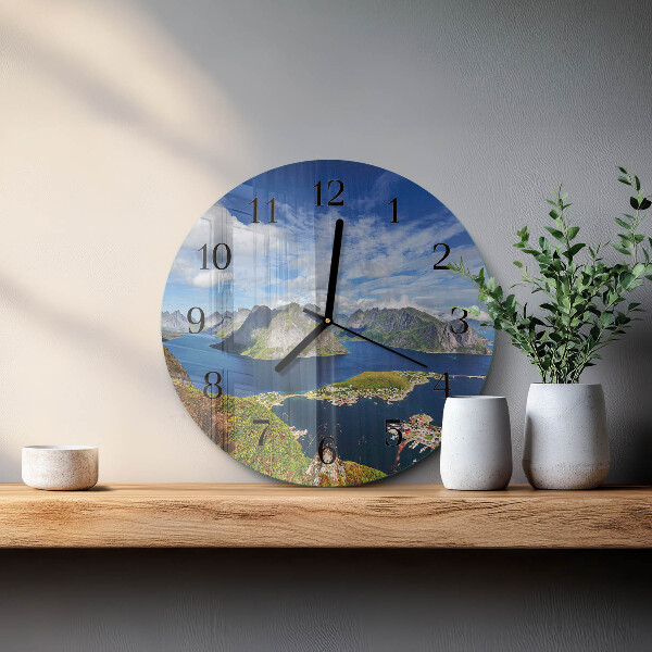 Wanduhr rund Gebirge