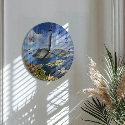 Wanduhr rund Gebirge