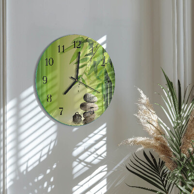 Wanduhr rund Steine