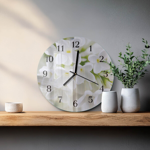 Wanduhr rund Blumen