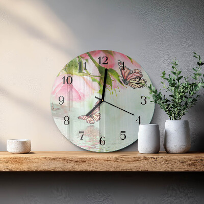 Wanduhr rund Schmetterlinge