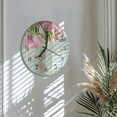 Wanduhr rund Schmetterlinge