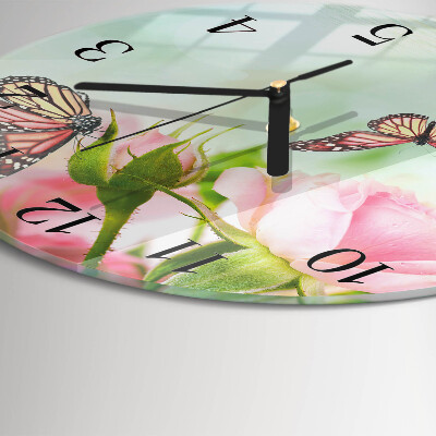 Wanduhr rund Schmetterlinge