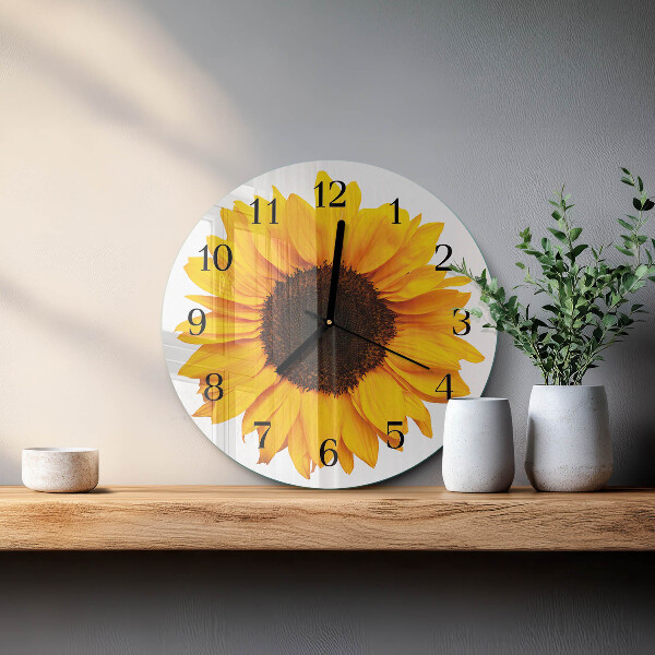 Wanduhr rund Sonnenblume