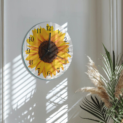 Wanduhr rund Sonnenblume