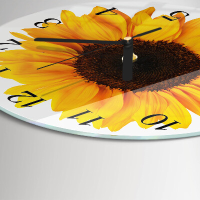 Wanduhr rund Sonnenblume