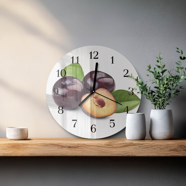 Wanduhr rund Pflaumen