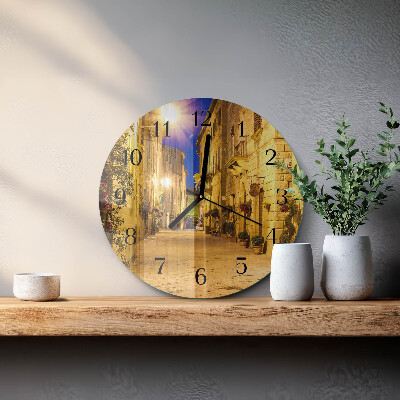 Wanduhr rund Straßennacht