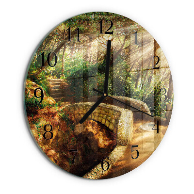 Wanduhr rund Waldbrücke