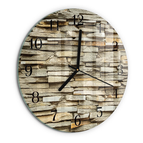 Wanduhr rund Steine