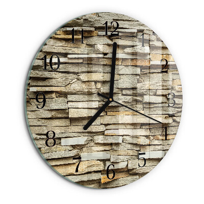 Wanduhr rund Steine