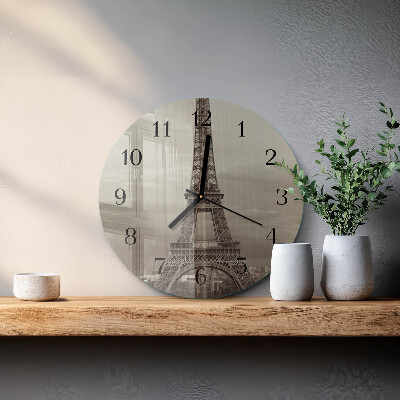 Wanduhr rund Eiffelturm