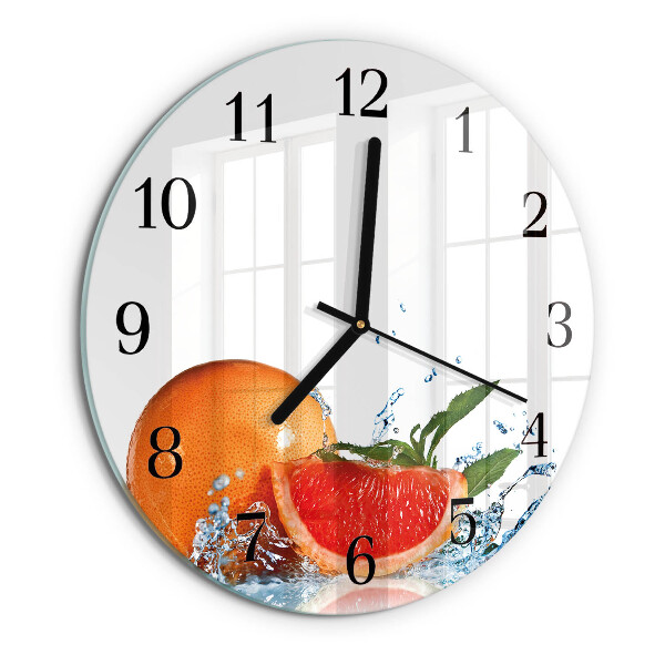 Wanduhr rund Grapefruit