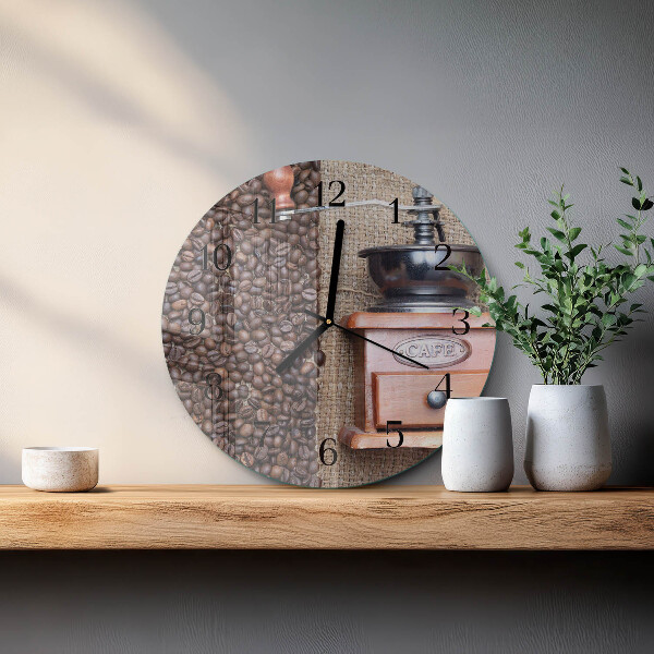 Wanduhr rund Kaffeemühle