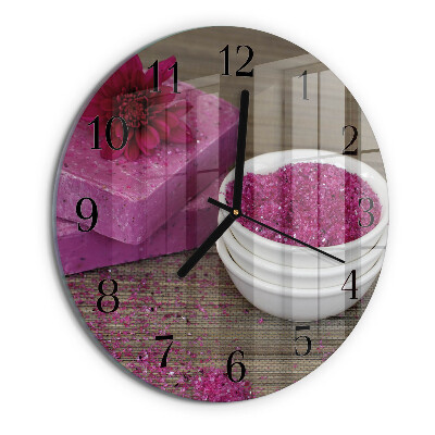 Wanduhr rund Blume