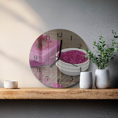 Wanduhr rund Blume