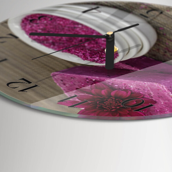 Wanduhr rund Blume