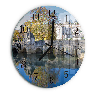 Wanduhr rund Brücke