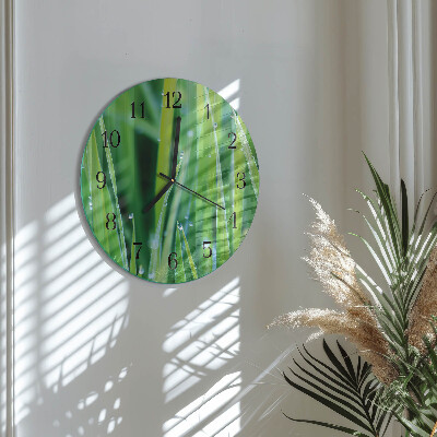 Wanduhr rund Gras