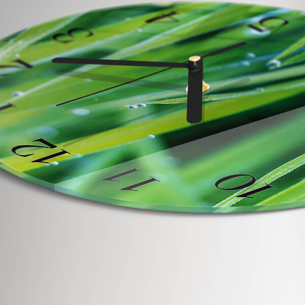 Wanduhr rund Gras