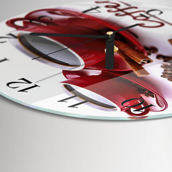 Wanduhr rund Tasse Kaffee