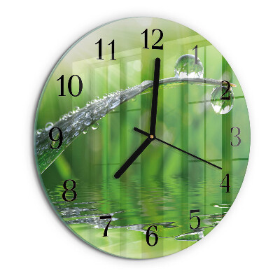 Wanduhr rund Tautropfen