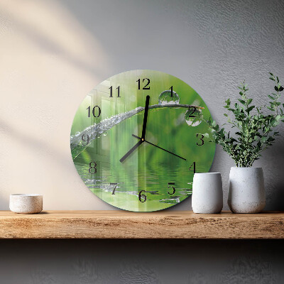 Wanduhr rund Tautropfen