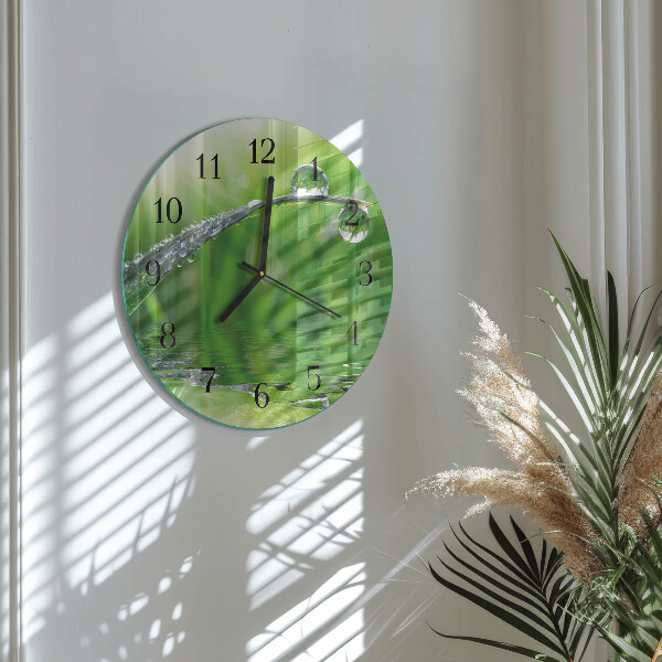 Wanduhr rund Tautropfen