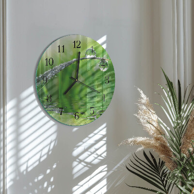 Wanduhr rund Tautropfen