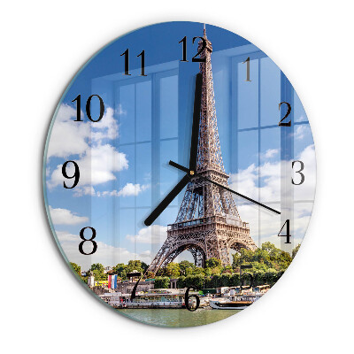 Wanduhr rund Eiffelturm