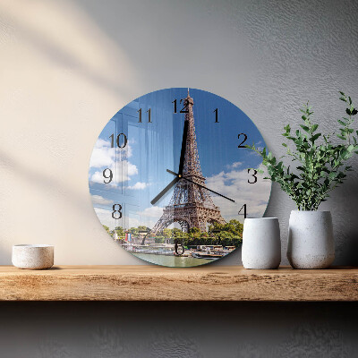 Wanduhr rund Eiffelturm