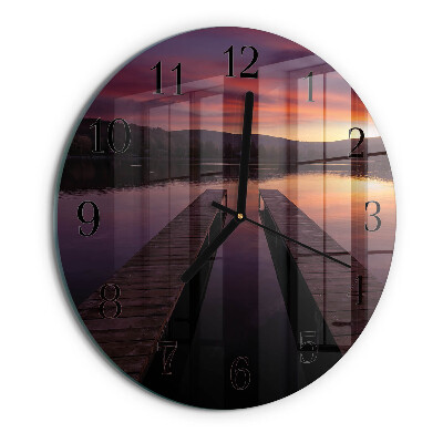 Wanduhr rund Sonnenuntergang