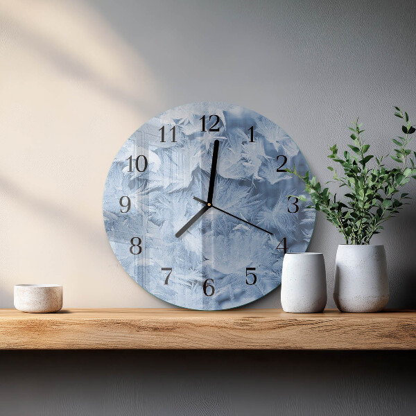 Wanduhr rund Schneeflocken