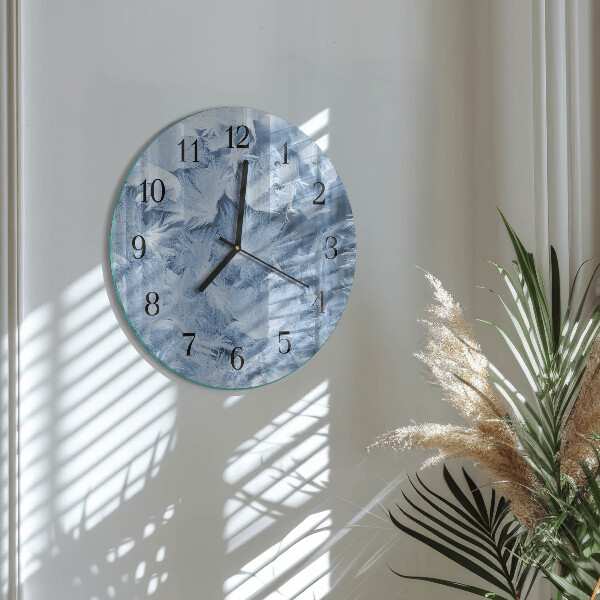 Wanduhr rund Schneeflocken