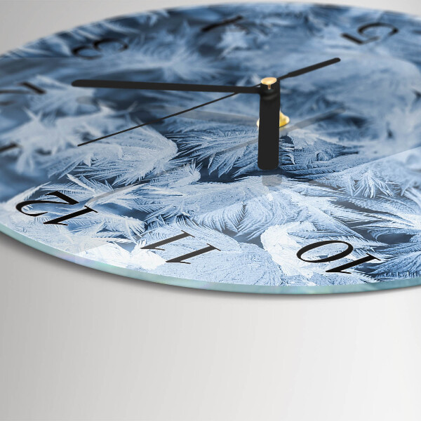 Wanduhr rund Schneeflocken