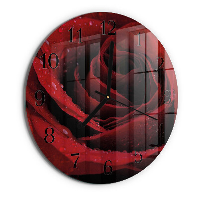 Wanduhr rund Rose