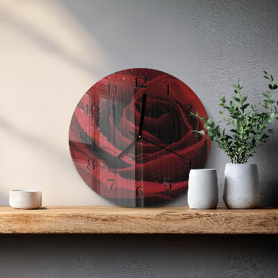 Wanduhr rund Rose