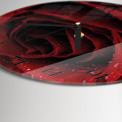 Wanduhr rund Rose